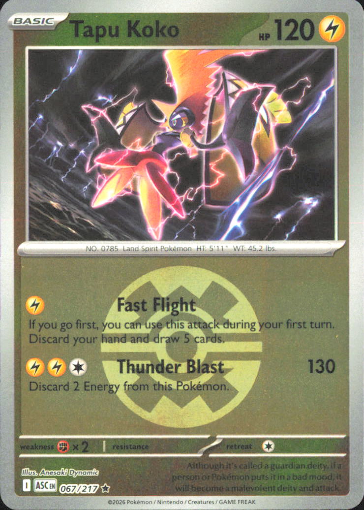 Tapu Koko (Quick Ball) ME: Ascended Heroes 067/217 NM - Pokemon TCG