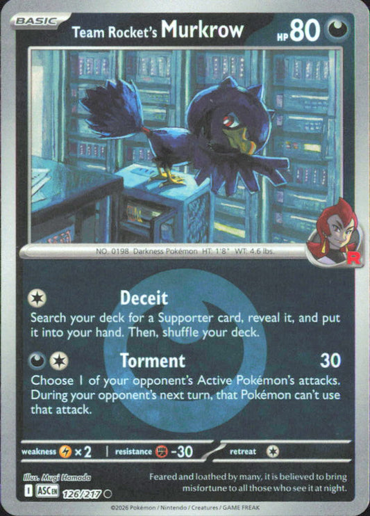 Team Rocket's Murkrow (Energy Symbol Pattern) ME: Ascended Heroes 126/217 NM - P