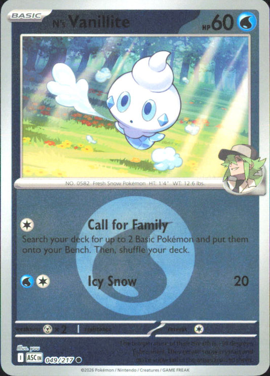 N's Vanillite (Energy Symbol Pattern) ME: Ascended Heroes 049/217 NM - Pokemon TCG