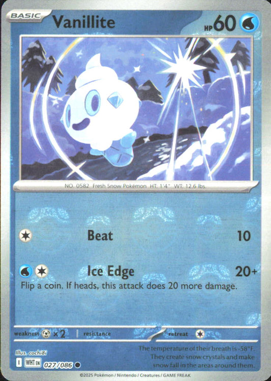 Vanillite (Poke Ball Pattern) SV: White Flare 027/086 NM - Pokemon TCG