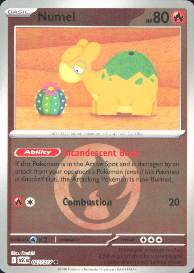 Numel - (Energy Symbol Pattern) ME: Ascended Heroes 027/217 NM - Pokemon TCG