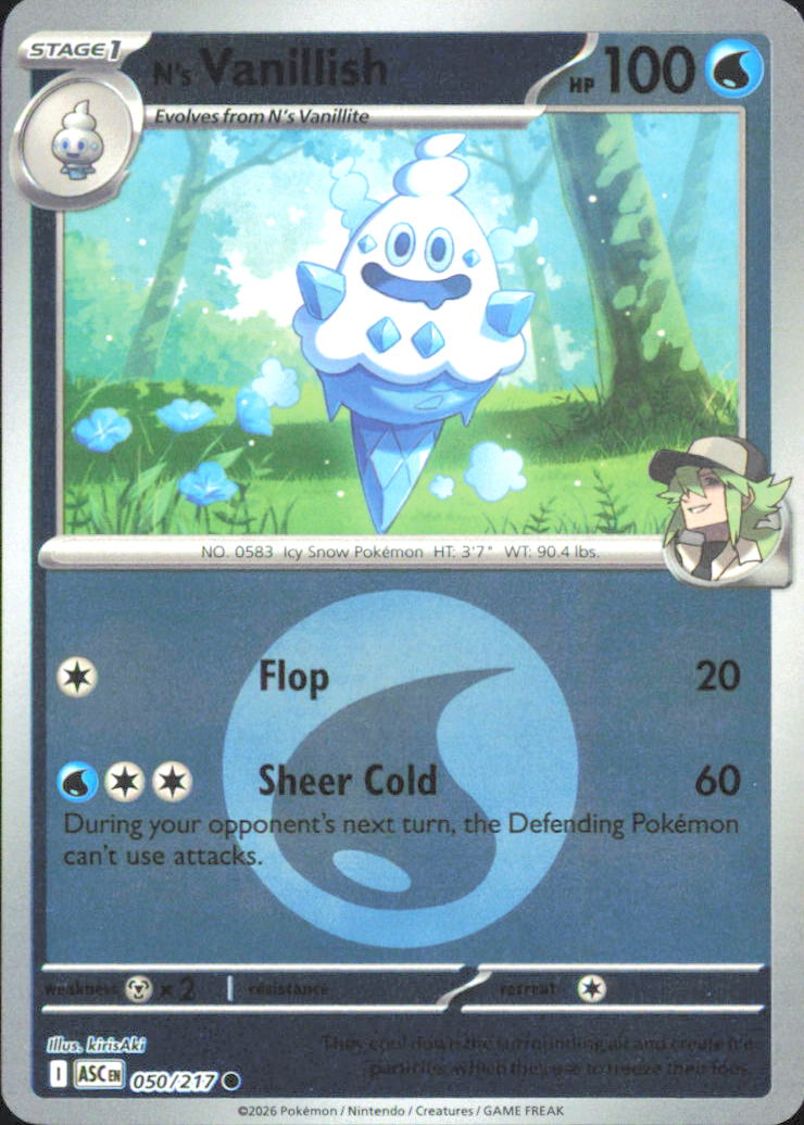 N's Vanillish (Energy Symbol Pattern) ME: Ascended Heroes 050/217 NM - Pokemon T