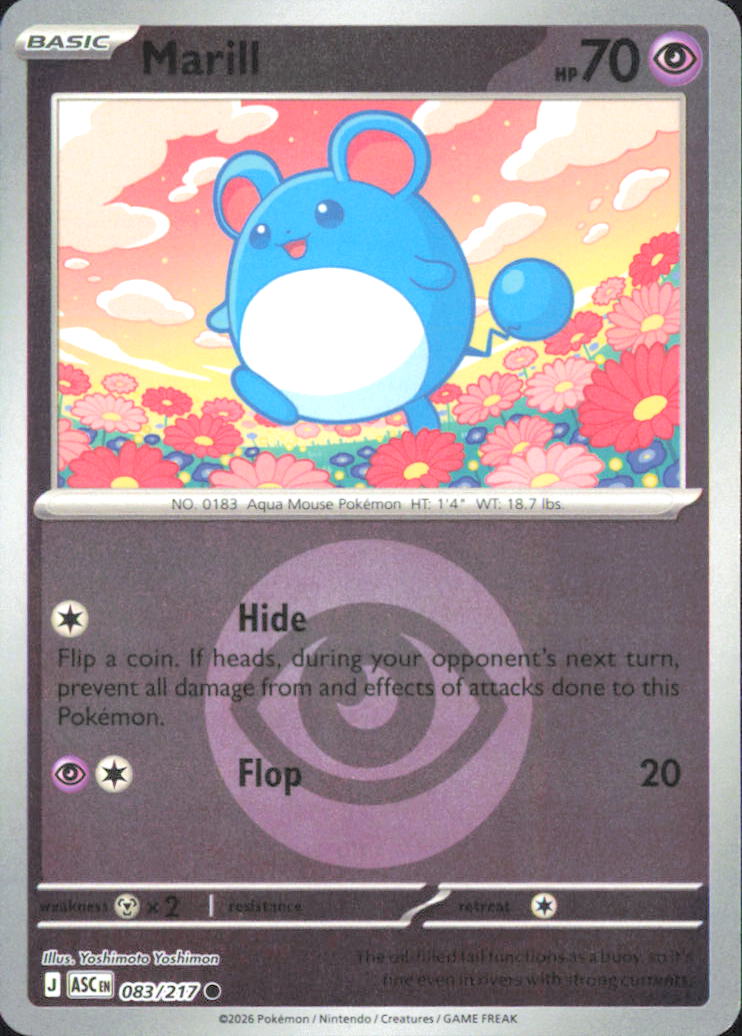 Marill - (Energy Symbol Pattern) ME: Ascended Heroes 083/217 NM - Pokemon TCG