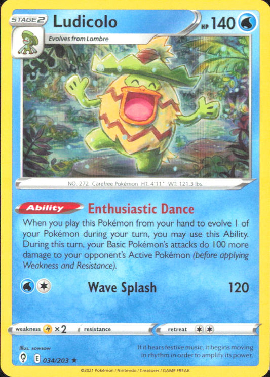 Ludicolo SWSH07: Evolving Skies 034/203 NM - Pokemon TCG