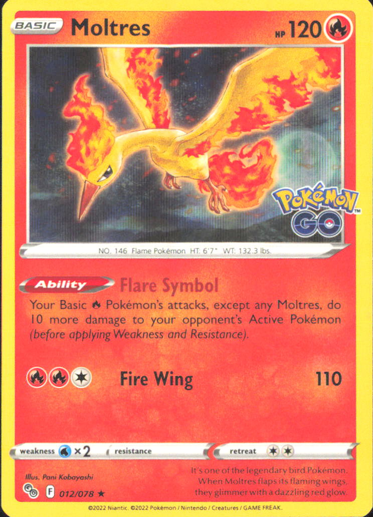 Moltres Pokemon GO 012/078 NM - Pokemon TCG