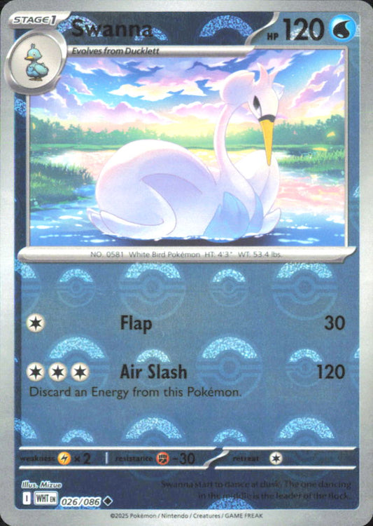 Swanna (Poke Ball) SV: White Flare 026/086 NM - Pokemon TCG