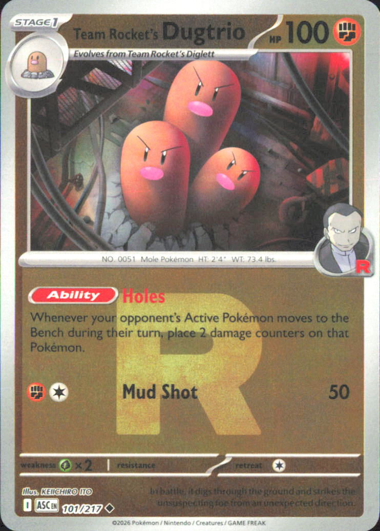 Team Rocket's Dugtrio - (Team Rocket) ME: Ascended Heroes 101/217 NM - Pokemon TCG