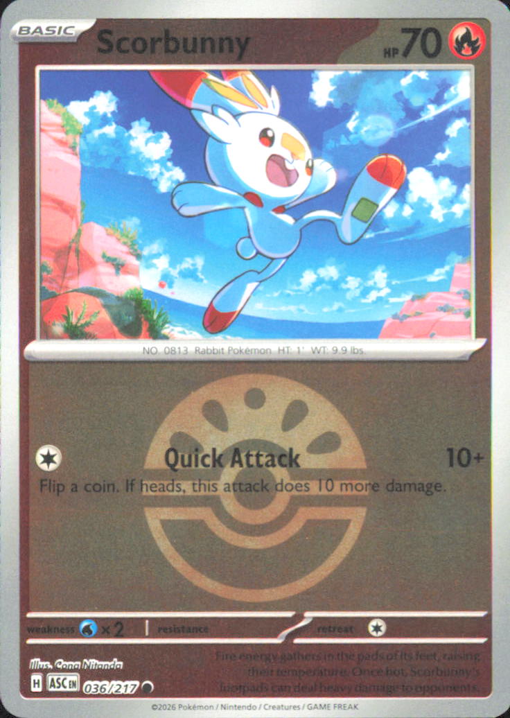 Scorbunny - (Friend Ball) ME: Ascended Heroes 036/217 NM - Pokemon TCG