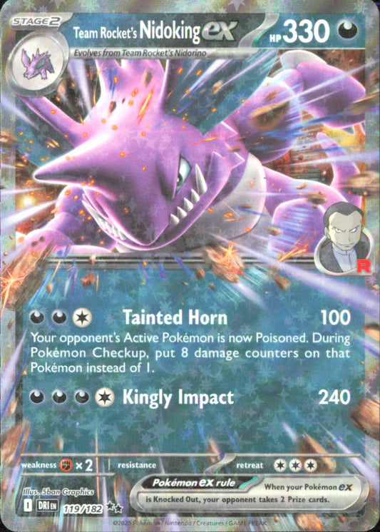 Team Rocket's Nidoking ex SV10: Destined Rivals 119/182 NM - Pokemon TCG