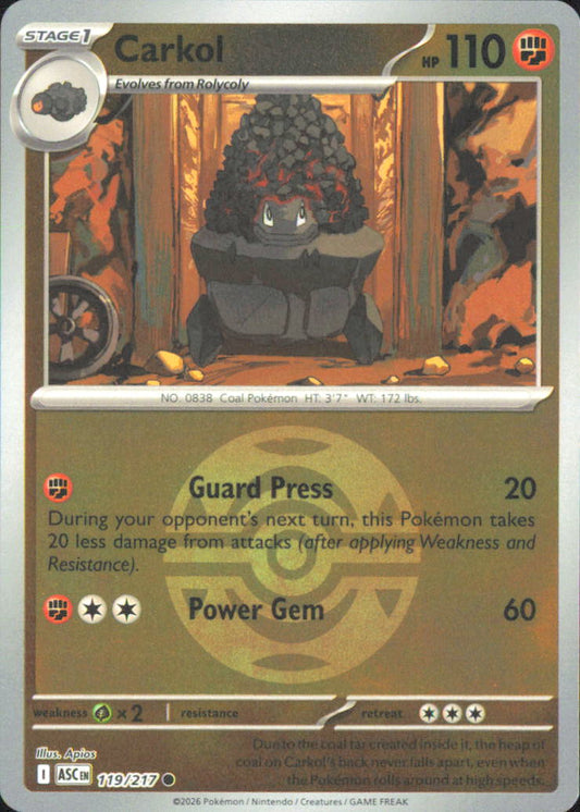 Carkol (Dusk Ball) ME: Ascended Heroes 119/217 NM - Pokemon TCG