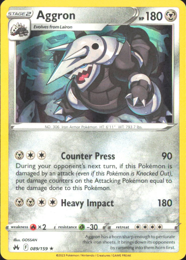Aggron Crown Zenith 089/159 NM - Pokemon TCG