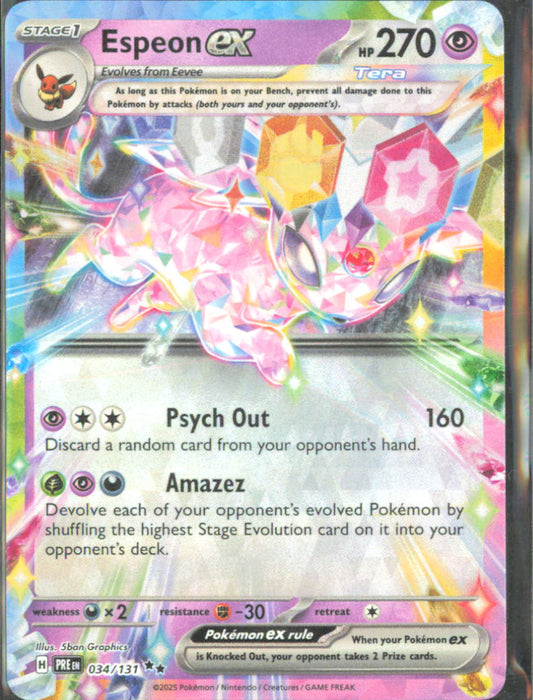 Espeon ex SV: Prismatic Evolutions 034/131 NM - Pokemon TCG