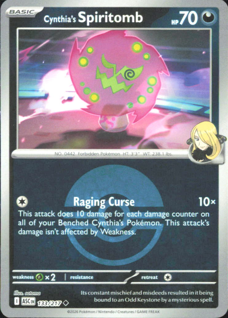 Cynthia's Spiritomb - (Poke Ball) ME: Ascended Heroes 133/217 NM - Pokemon TCG