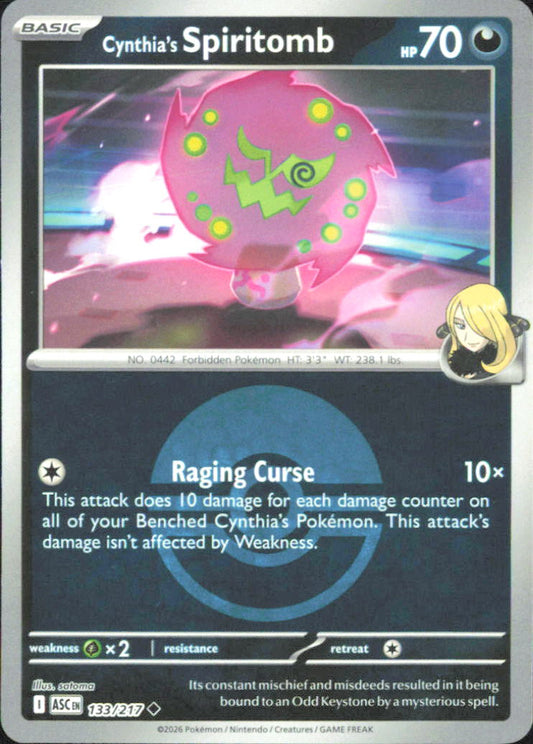 Cynthia's Spiritomb - (Poke Ball) ME: Ascended Heroes 133/217 NM - Pokemon TCG