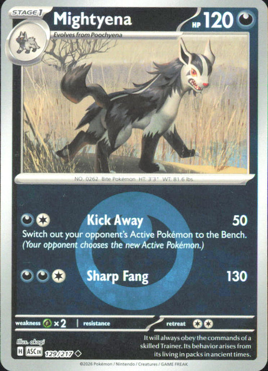 Mightyena - (Energy Symbol Pattern) ME: Ascended Heroes 129/217 NM - Pokemon TCG